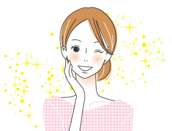 お肌の調子がよく機嫌の良い女性