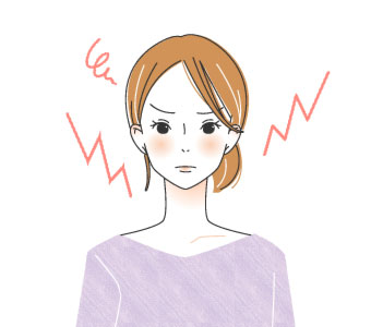 イライラとして機嫌の悪い女性