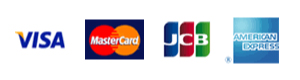 VISA、Master Card、JCB、AMERICAN EXPRESSのカード