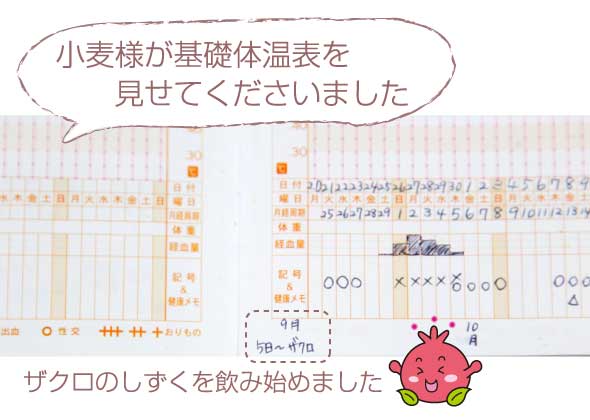 小麦様の基礎体温表